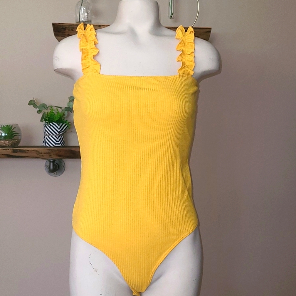 Yellow Frilly Sleeve Bodysuit
